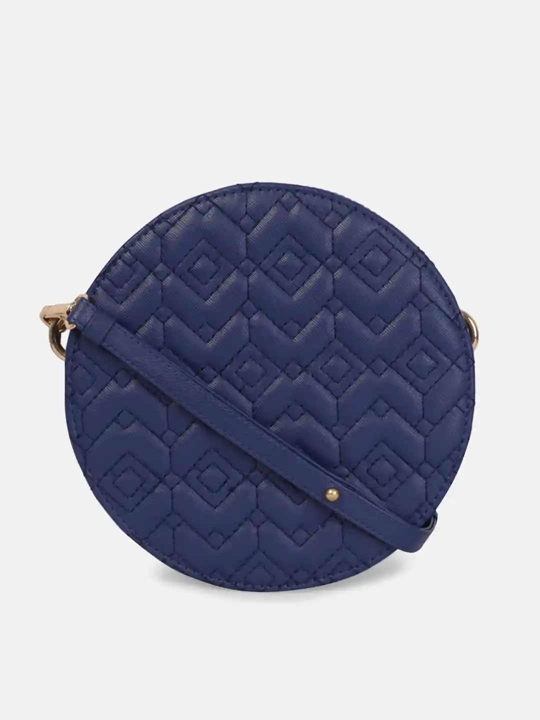 Bagsy Malone Blue Textured PU Structured Sling Bag with Quilted