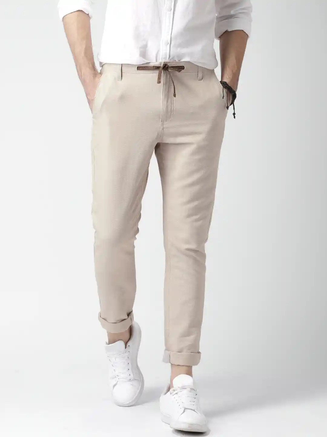 Linen Trousers Natural Beige 90’s～ Buy Beige Trousers & Pants for Men by GAP Online | Ajio.com