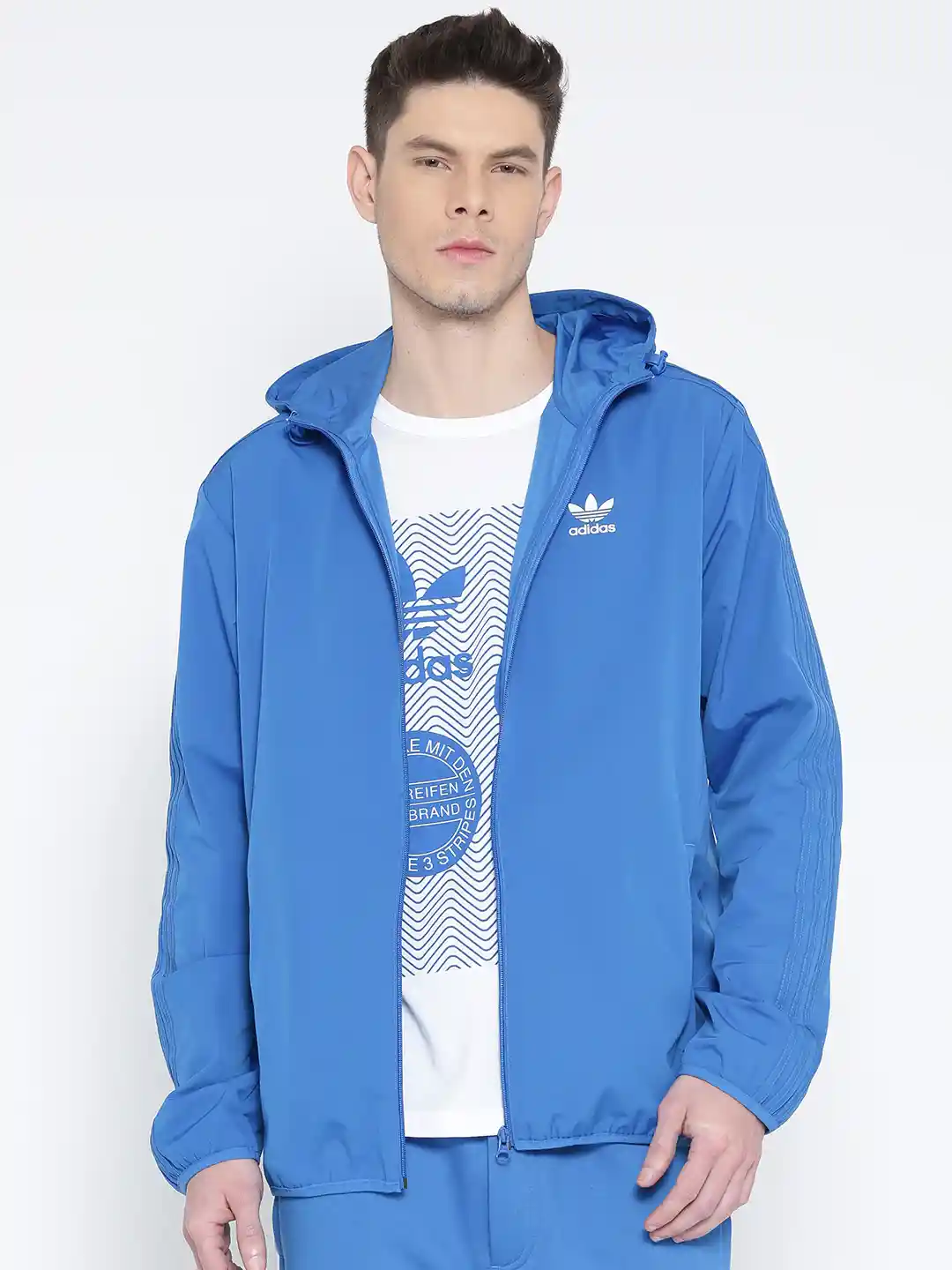 Buy ADIDAS Originals Men Blue New York HerringBone Hooded