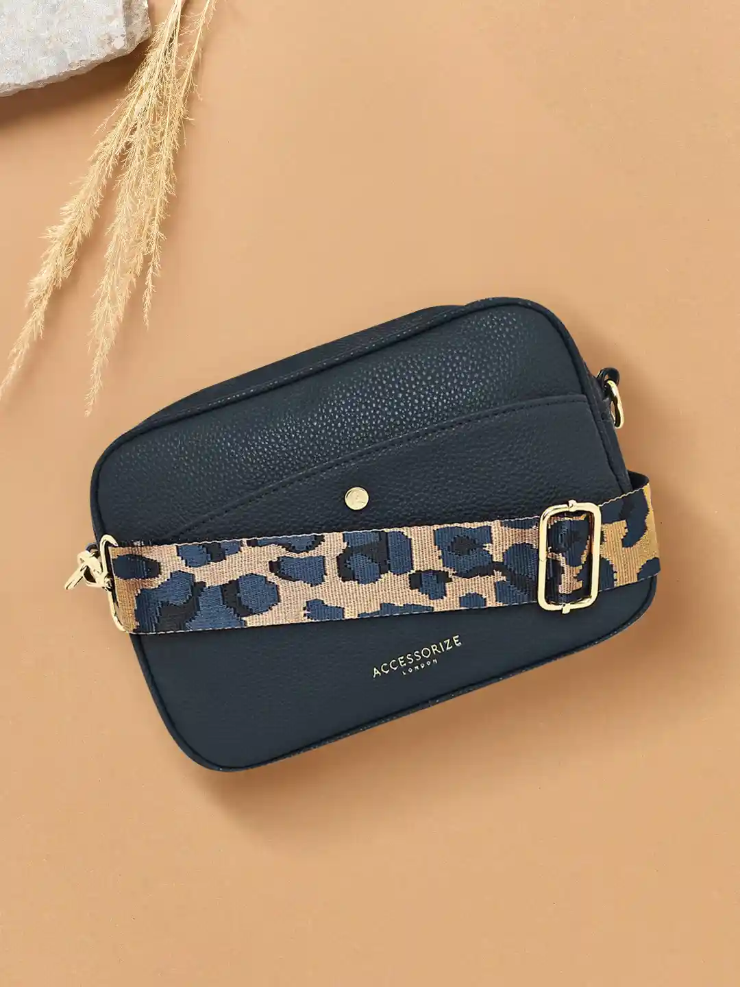 小物 ENOF leather groves with charm Buy Accessorize London Women's Faux Leather Navy Leopard Strap