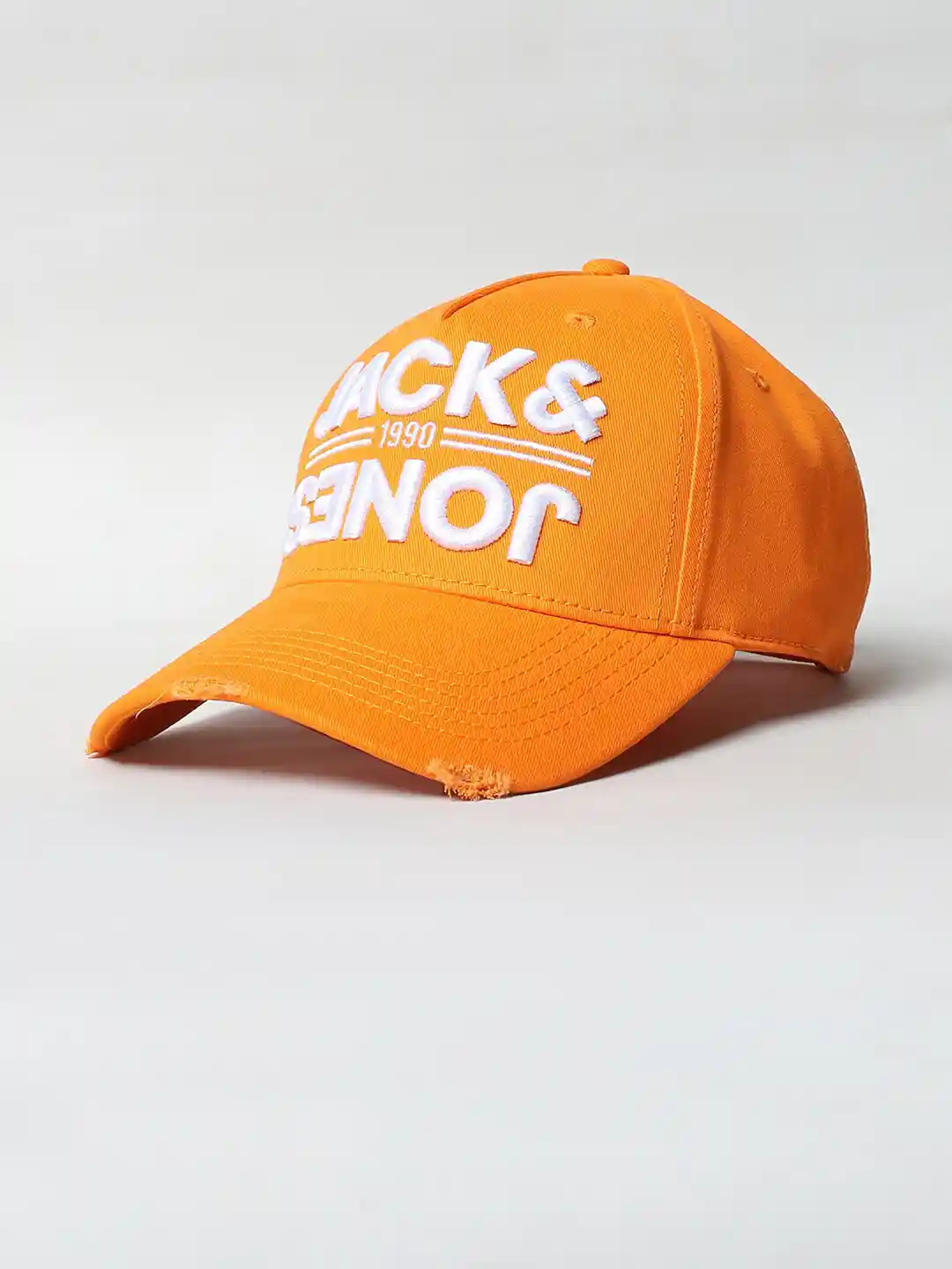 Buy Jack Jones Men Orange White Embroidered Baseball Cap