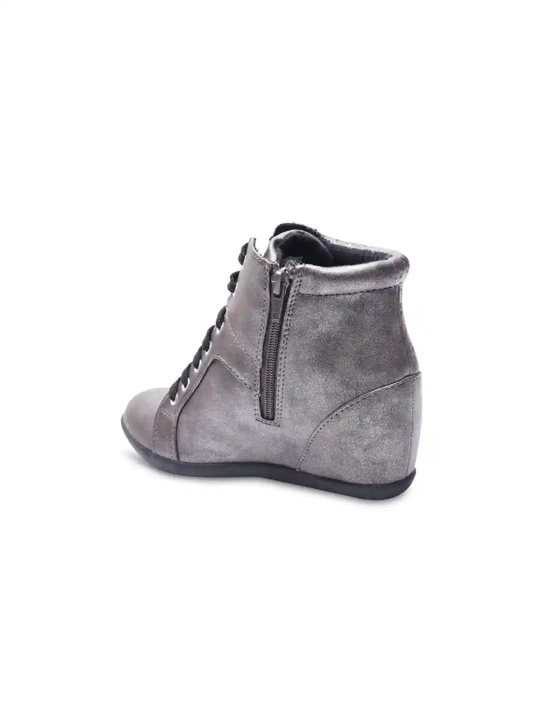 Buy JUSTICE Girls Grey Textured High-Tops Flat Boots Casual