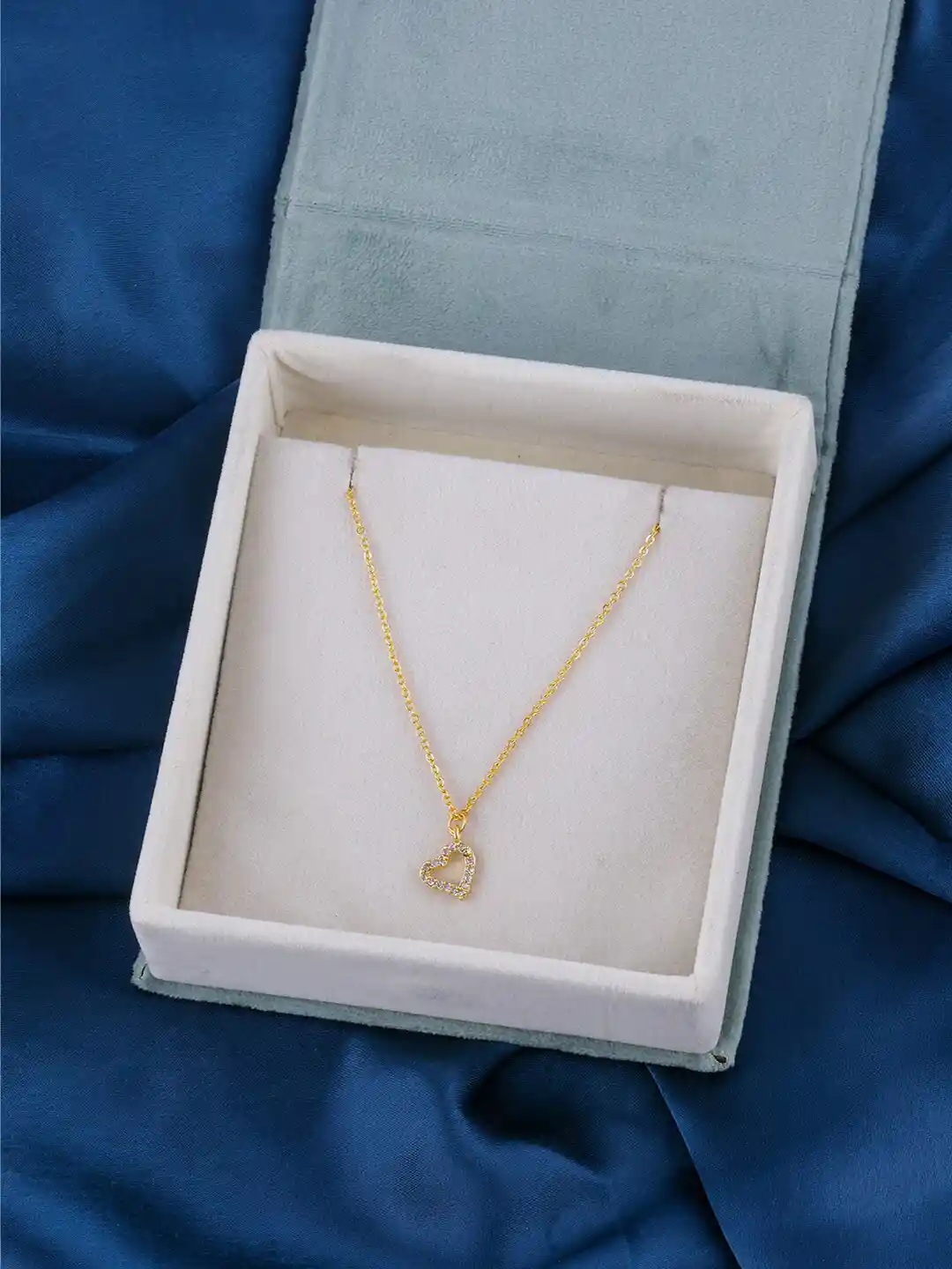 Buy Brandsoon Gram Gold-Plated White Stone-Studded Necklace