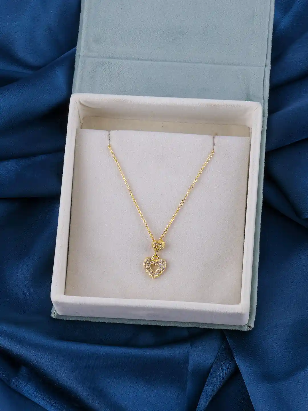 Buy Brandsoon Gram Gold-Plated White Stone-Studded Necklace