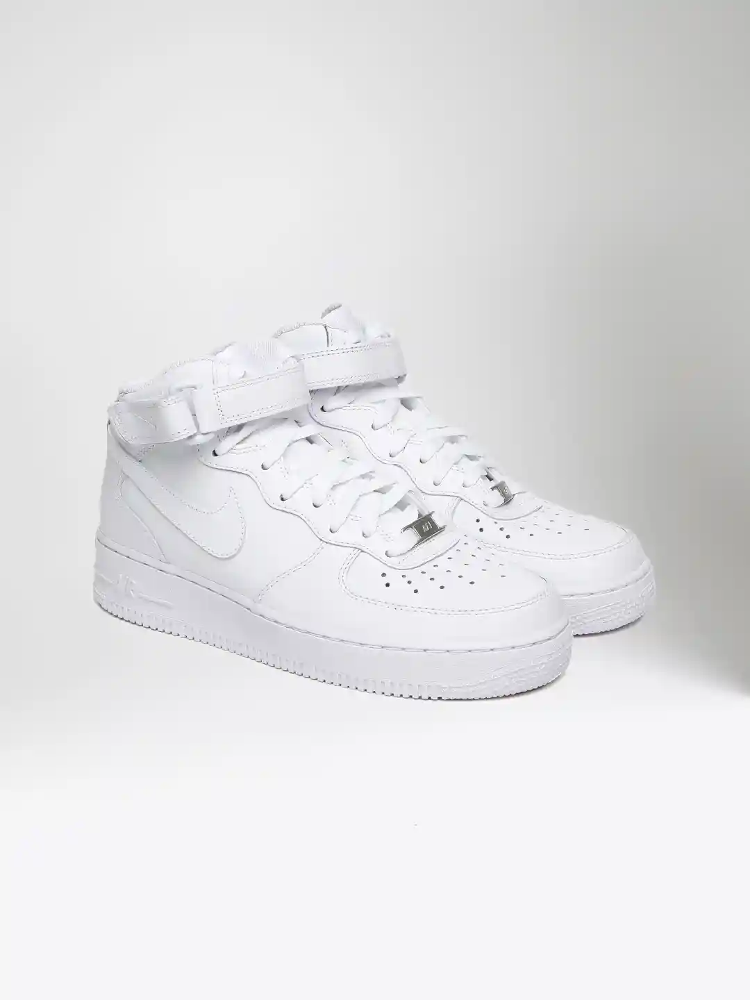 Buy Nike Women White Solid AIR FORCE '07 Mid-Top Leather