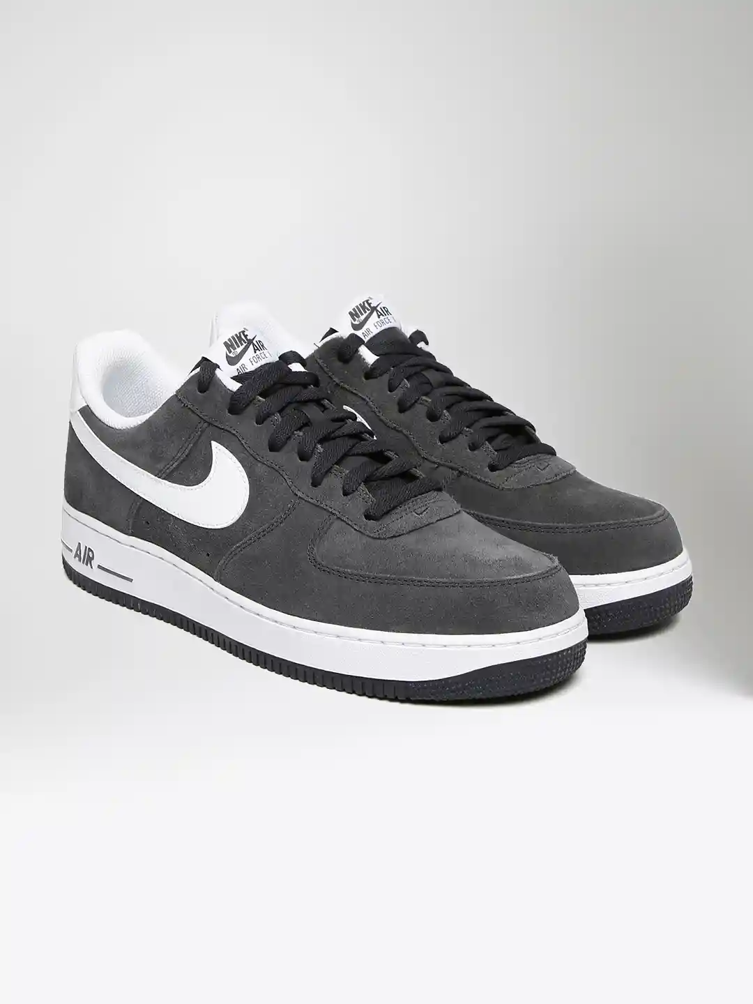 Buy Nike Men Charcoal Solid Suede Leather Air Force '07 Sneakers