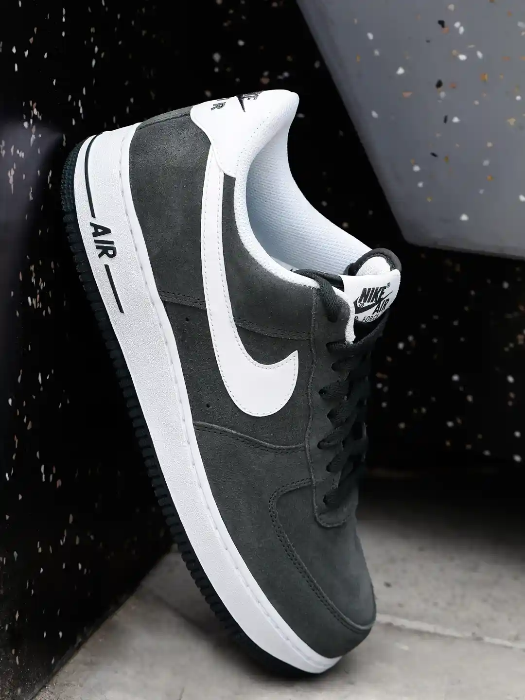 Buy Nike Men Charcoal Solid Suede Leather Air Force '07 Sneakers