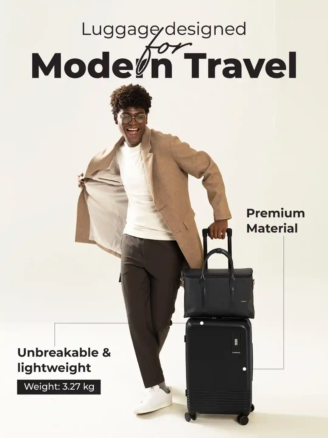 Buy MOKOBARA Black Yellow The Cabin Luggage Trolley Bag