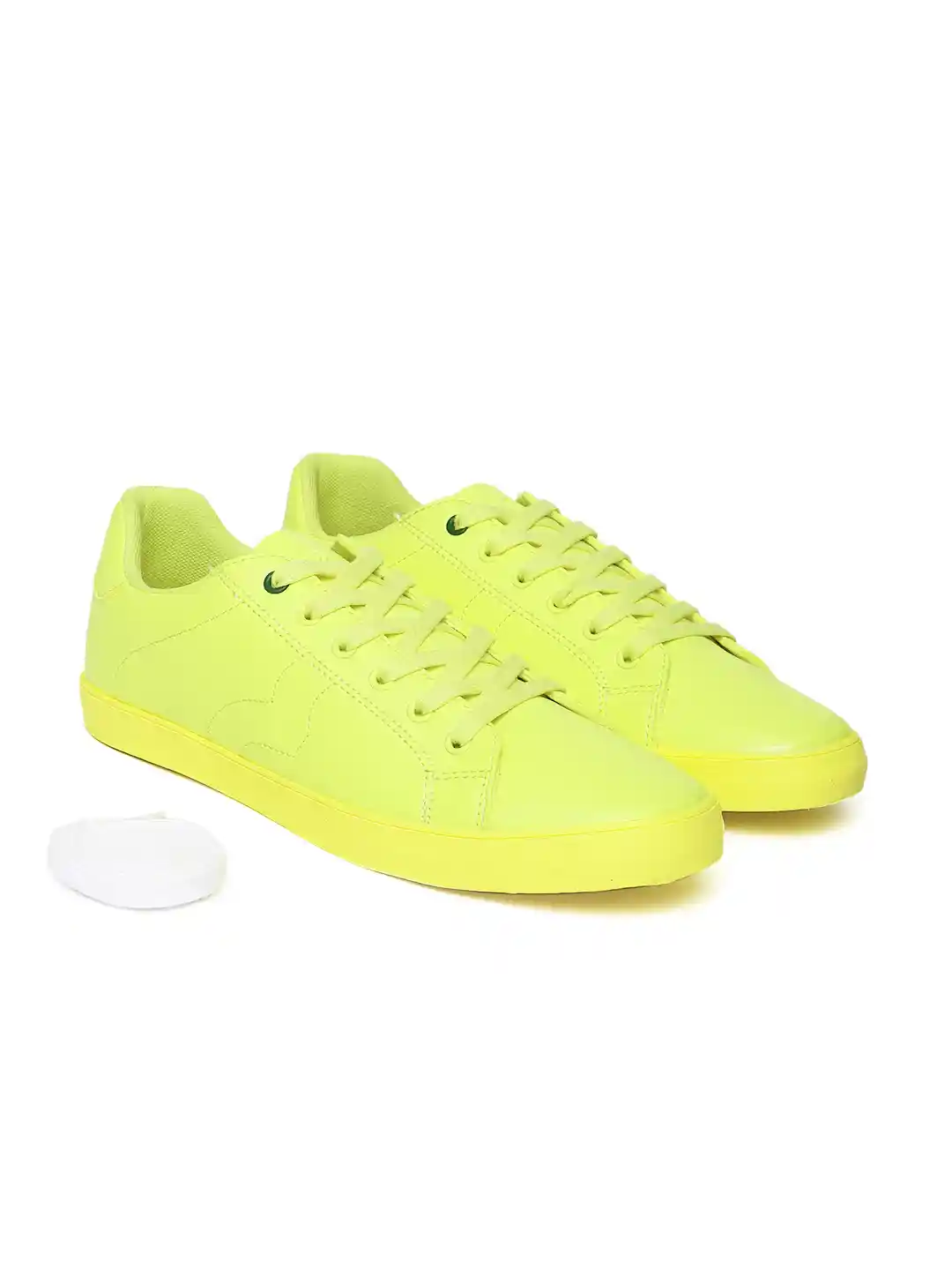Buy United Colors of Benetton Men Lime Green Solid Sneakers