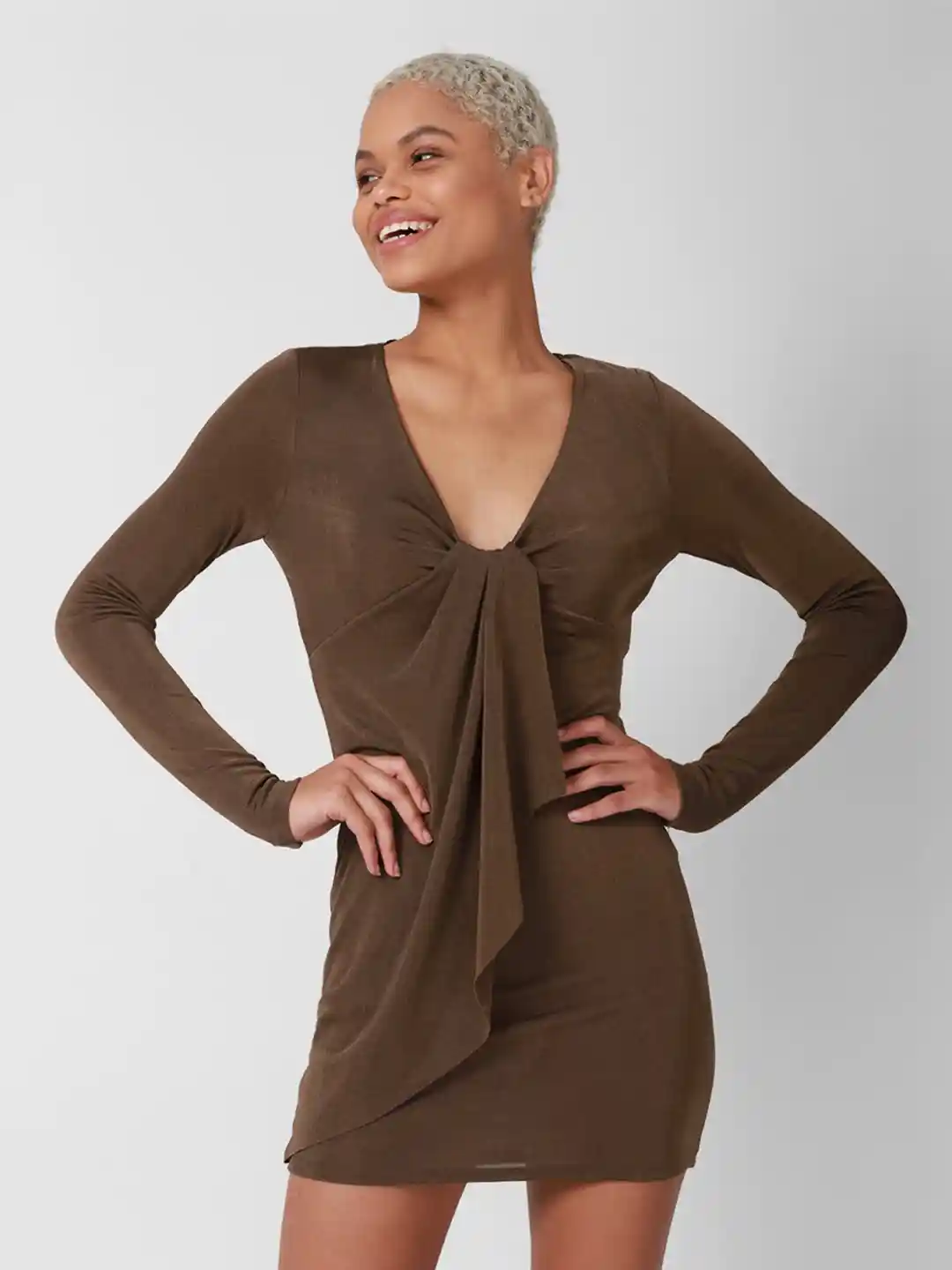 Buy FOREVER 21 Brown Bodycon Mini Dress Dresses for Women