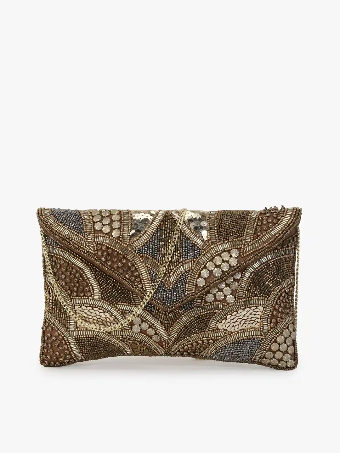 Buy Anekaant Women Copper-Toned Embellished Structured Sling Bag