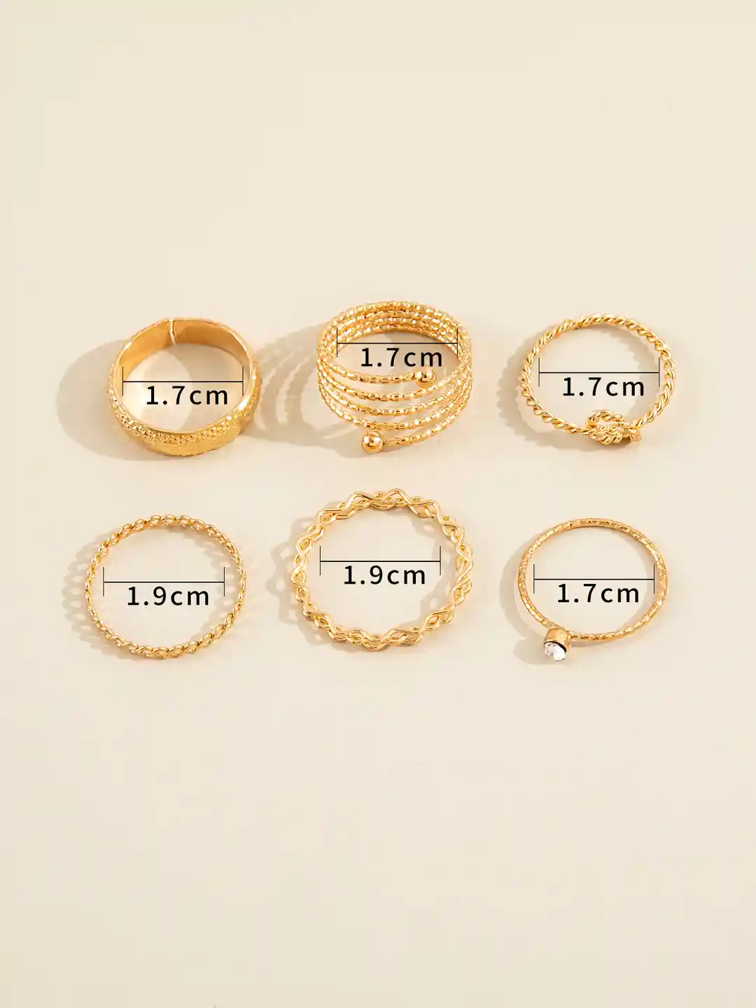 Buy Shining Diva Fashion Set Of Gold-Plated Finger Ring Ring