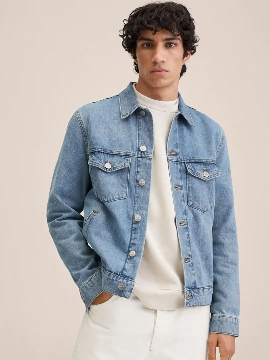 Buy MANGO MAN Pure Cotton Denim Jacket Jackets for Men 17607978