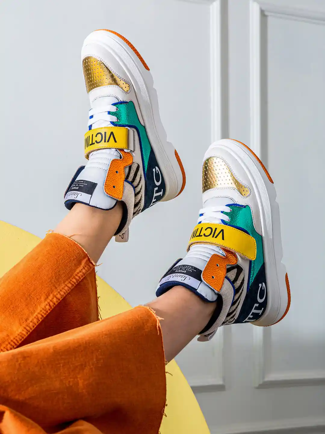 Buy Saint G Women Multicoloured Colourblocked Mid Top Lightweight