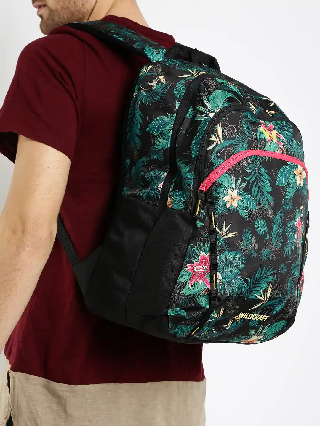 Buy Wildcraft Unisex Black Green Wiki WC Flora Printed