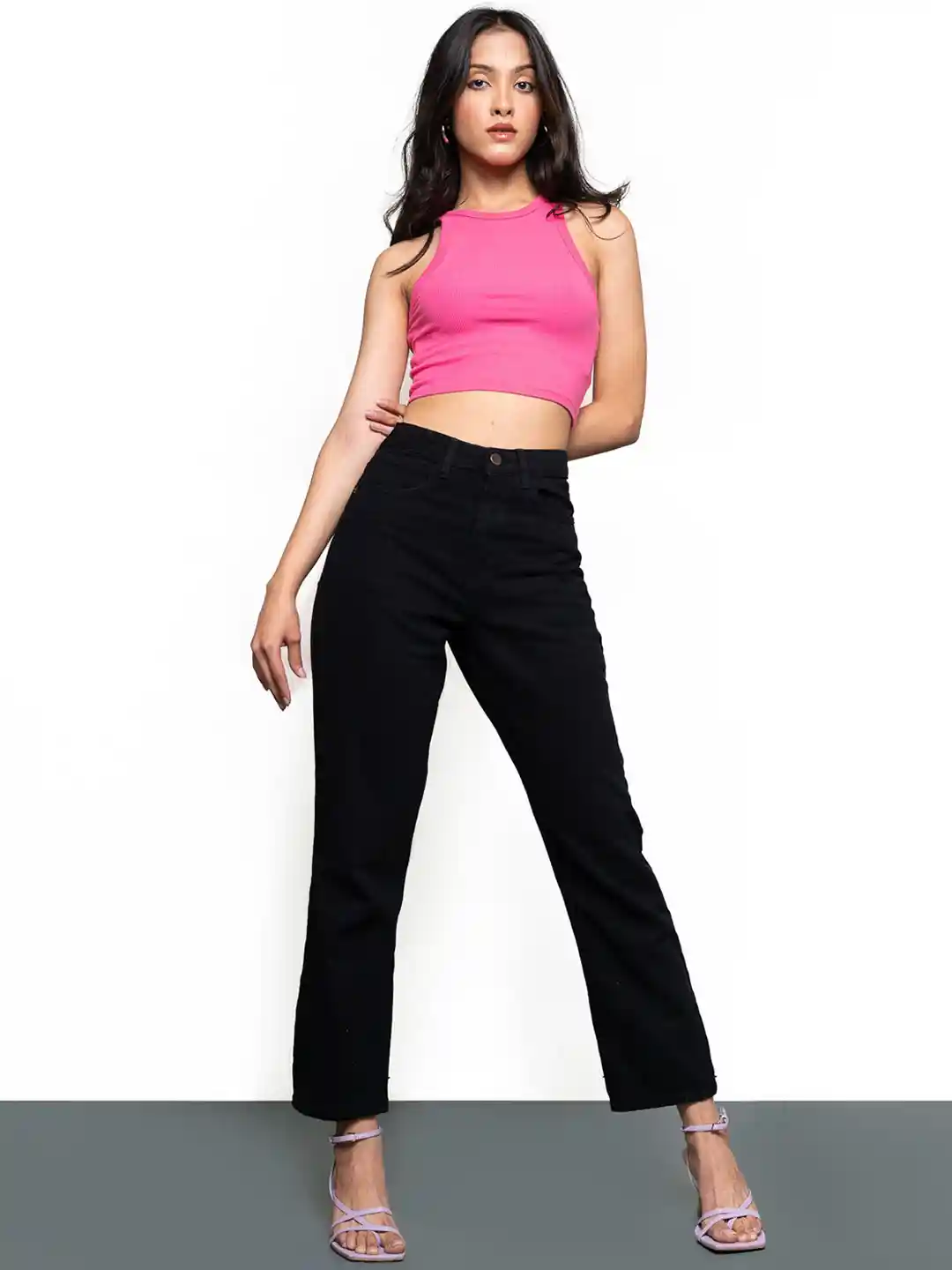 Crop Top High Waisted Black Cropped Jeans Buy FREAKINS Women