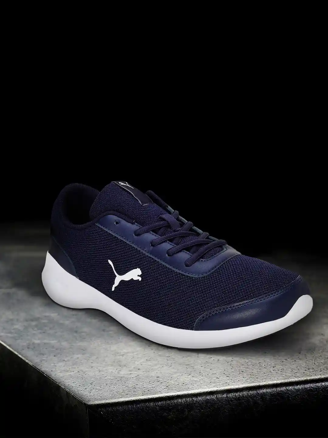 Buy Puma Men Navy Blue Woven Design Forza Running Shoes Sports - Main Image