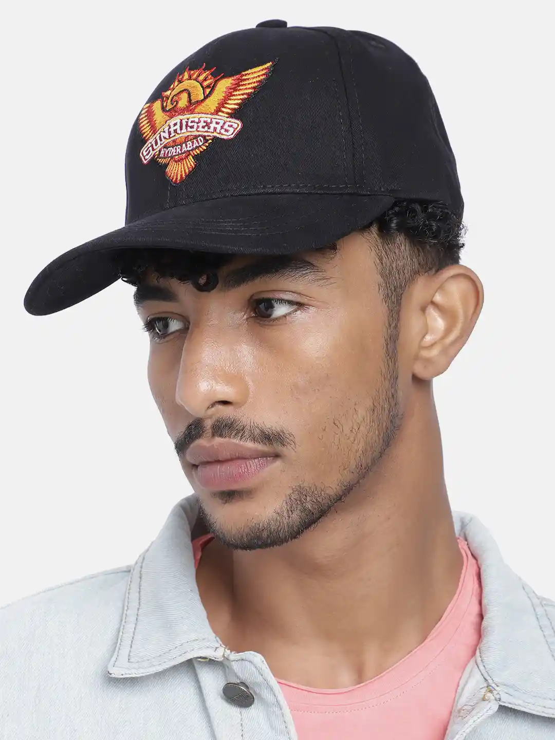 Buy WROGN ACTIVE Men Black Sunrisers Hyderabad Embroidered Pure