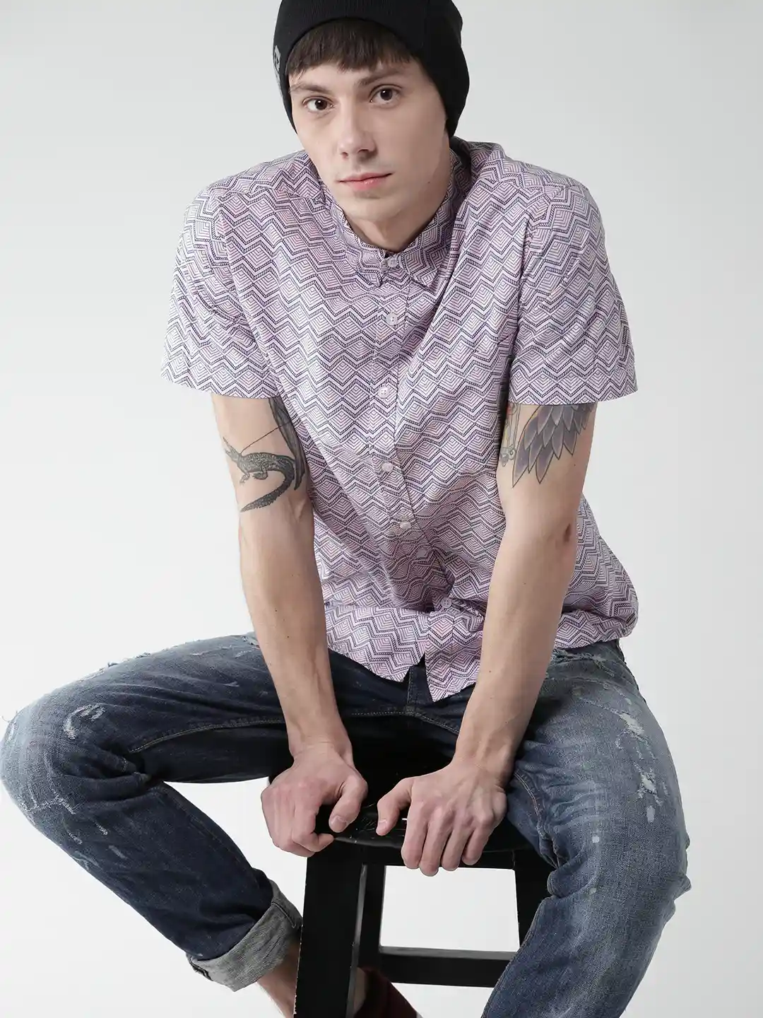 Buy FOREVER 21 Men Pink Printed Casual Shirt Shirts for Men