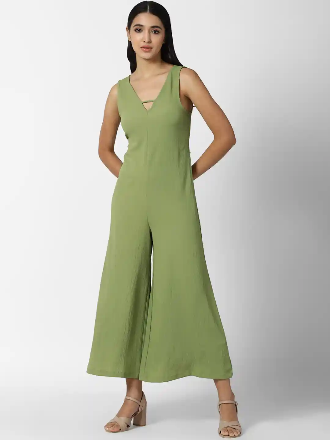 Buy FOREVER 21 Green Basic Jumpsuit Jumpsuit for Women 17690272