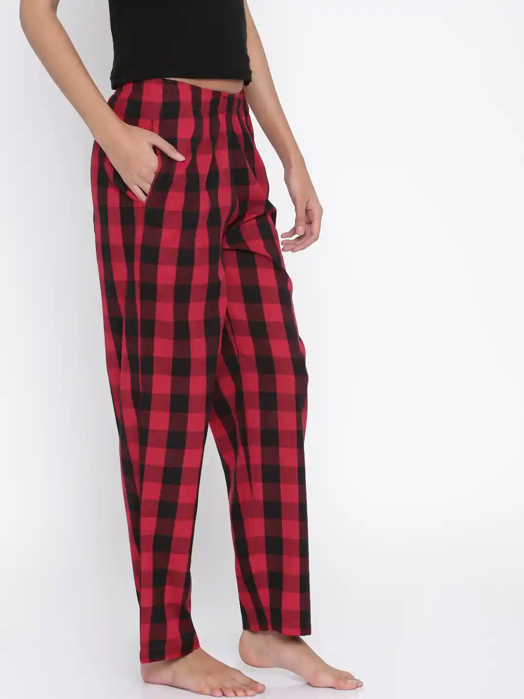 Buy Red Black Checked Pyjamas C388 Lounge Pants for