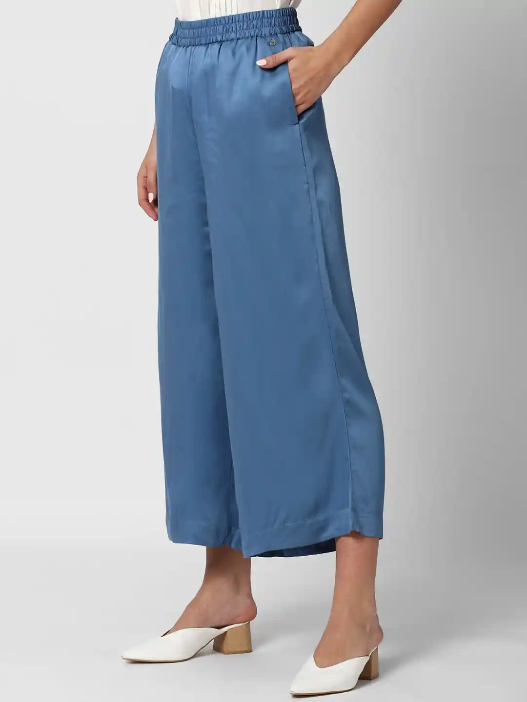 Buy Van Heusen Woman Blue Culottes Trousers Trousers for Women