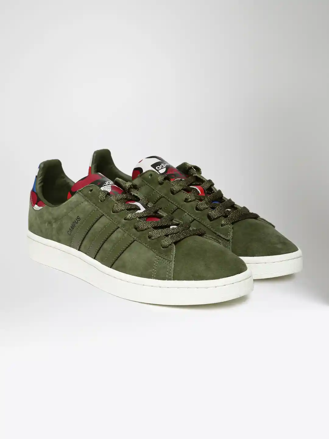 Buy ADIDAS Originals Men Olive Green Campus Suede Sneakers