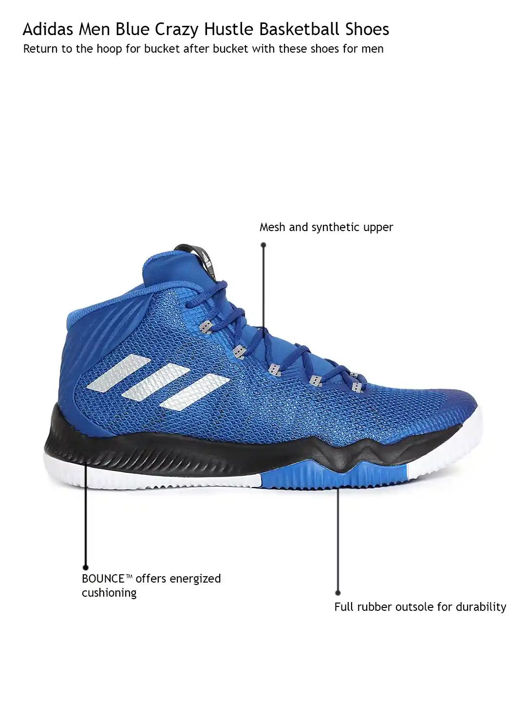 Buy ADIDAS Men Blue Crazy Hustle Basketball Shoes Sports Shoes
