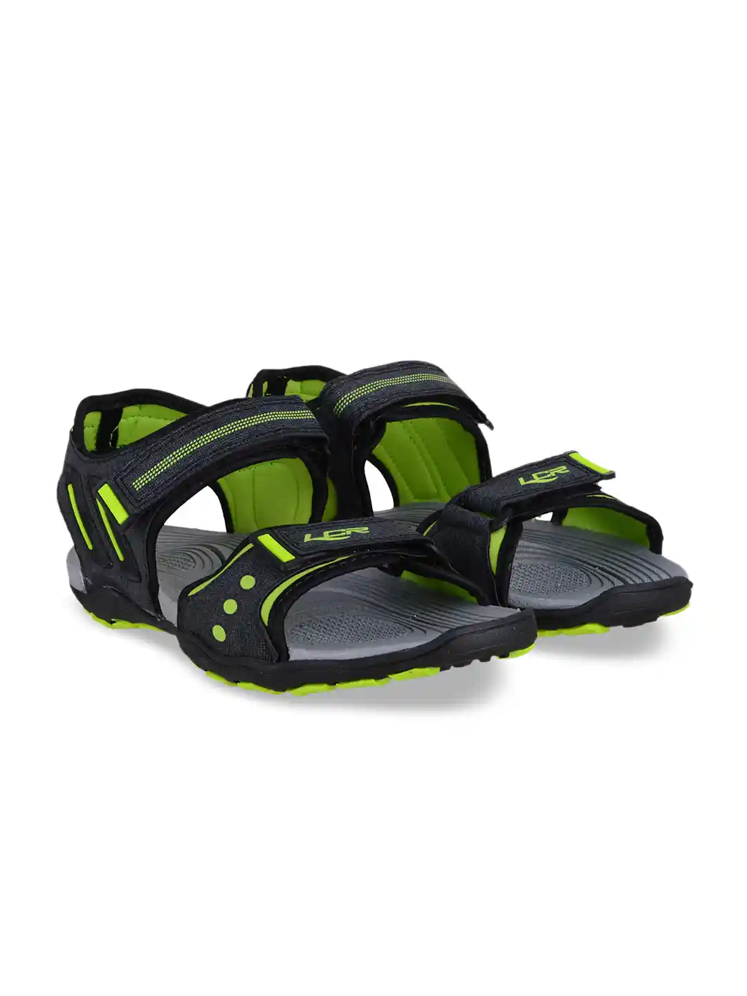 Buy Lancer Men Grey Solid Sports Velcro Sandals Sandals for Men