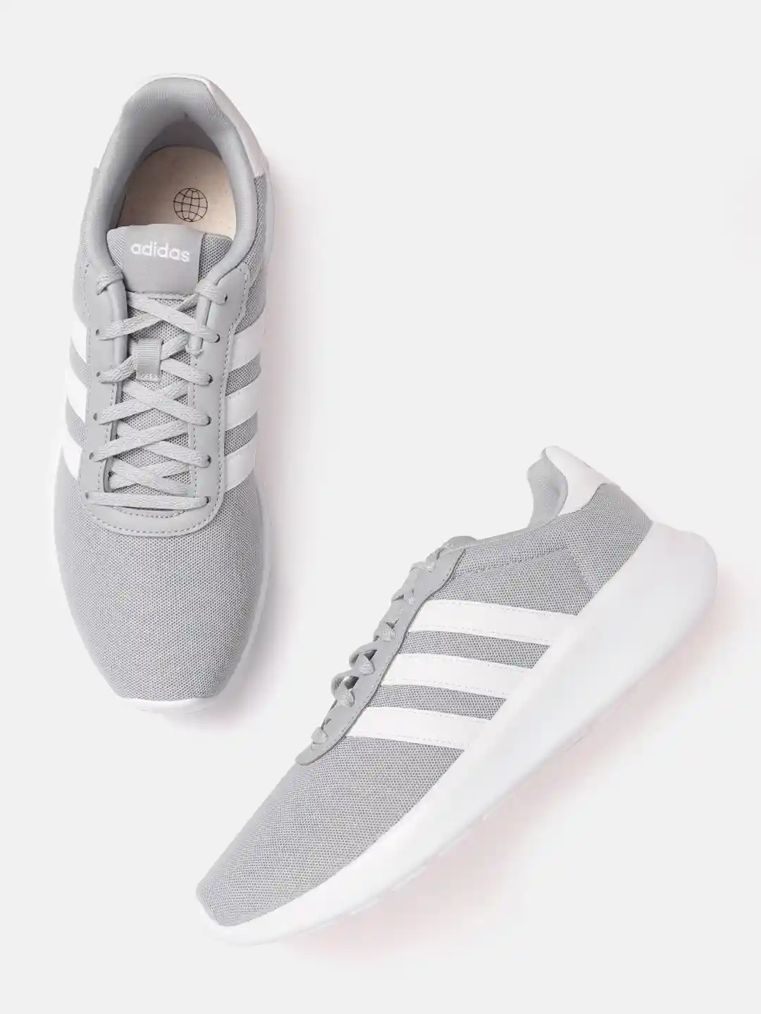 Buy ADIDAS Men Grey White Woven Design Cloudfoam Lite Racer
