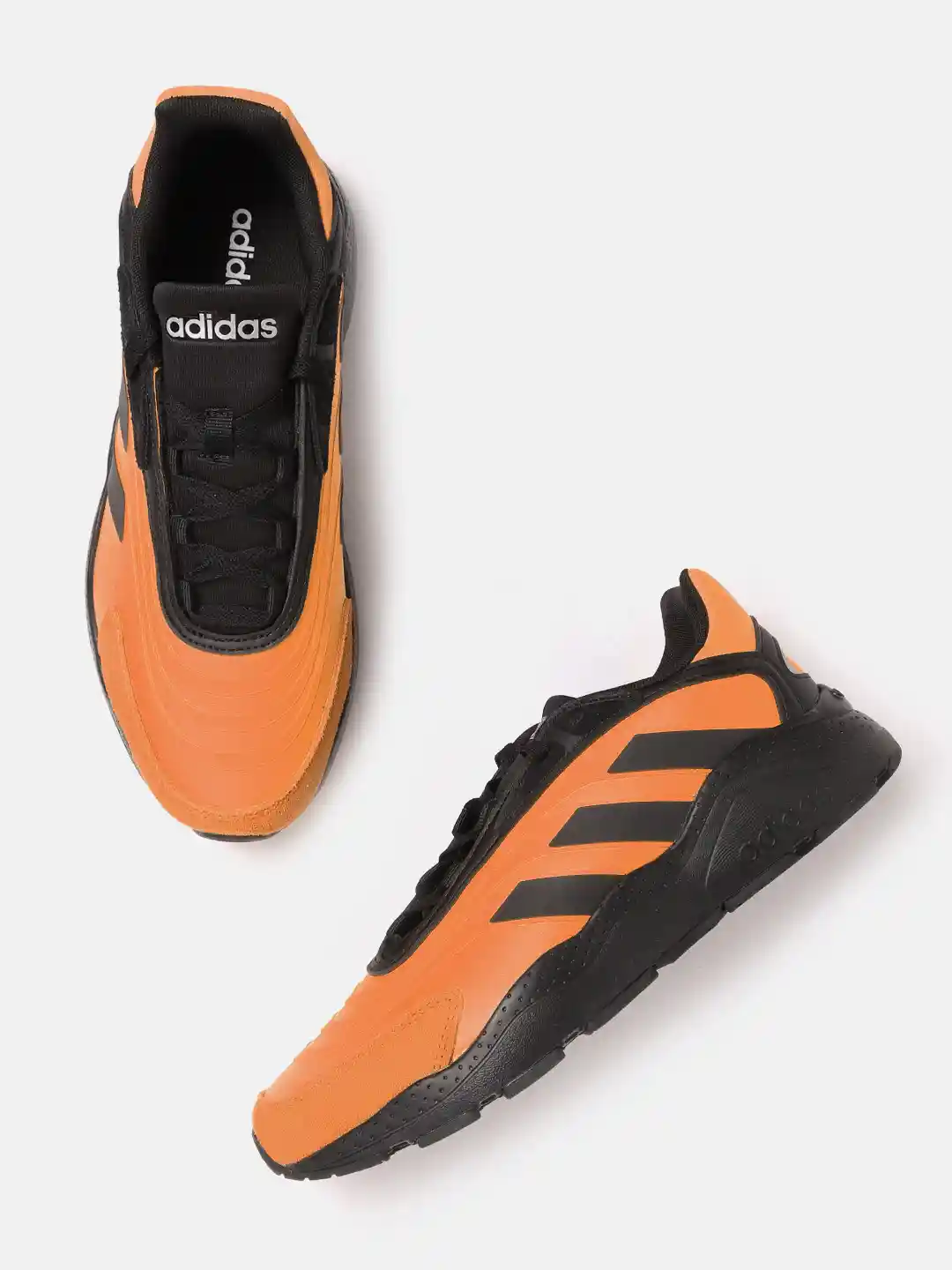 Buy ADIDAS Men Orange Black Striped Crazy Chaos Running