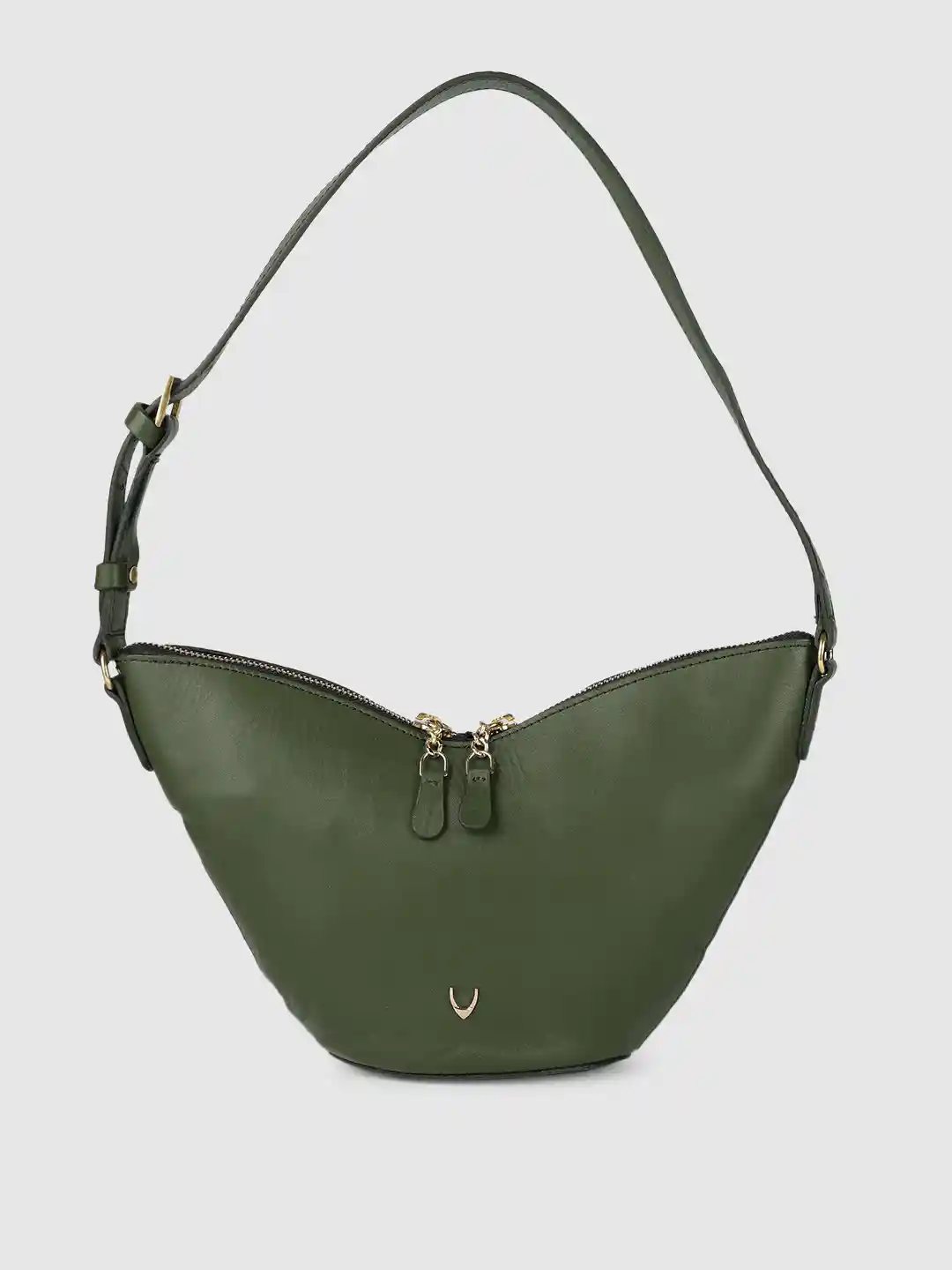 Hidesign Women Green Leather Hobo Bag