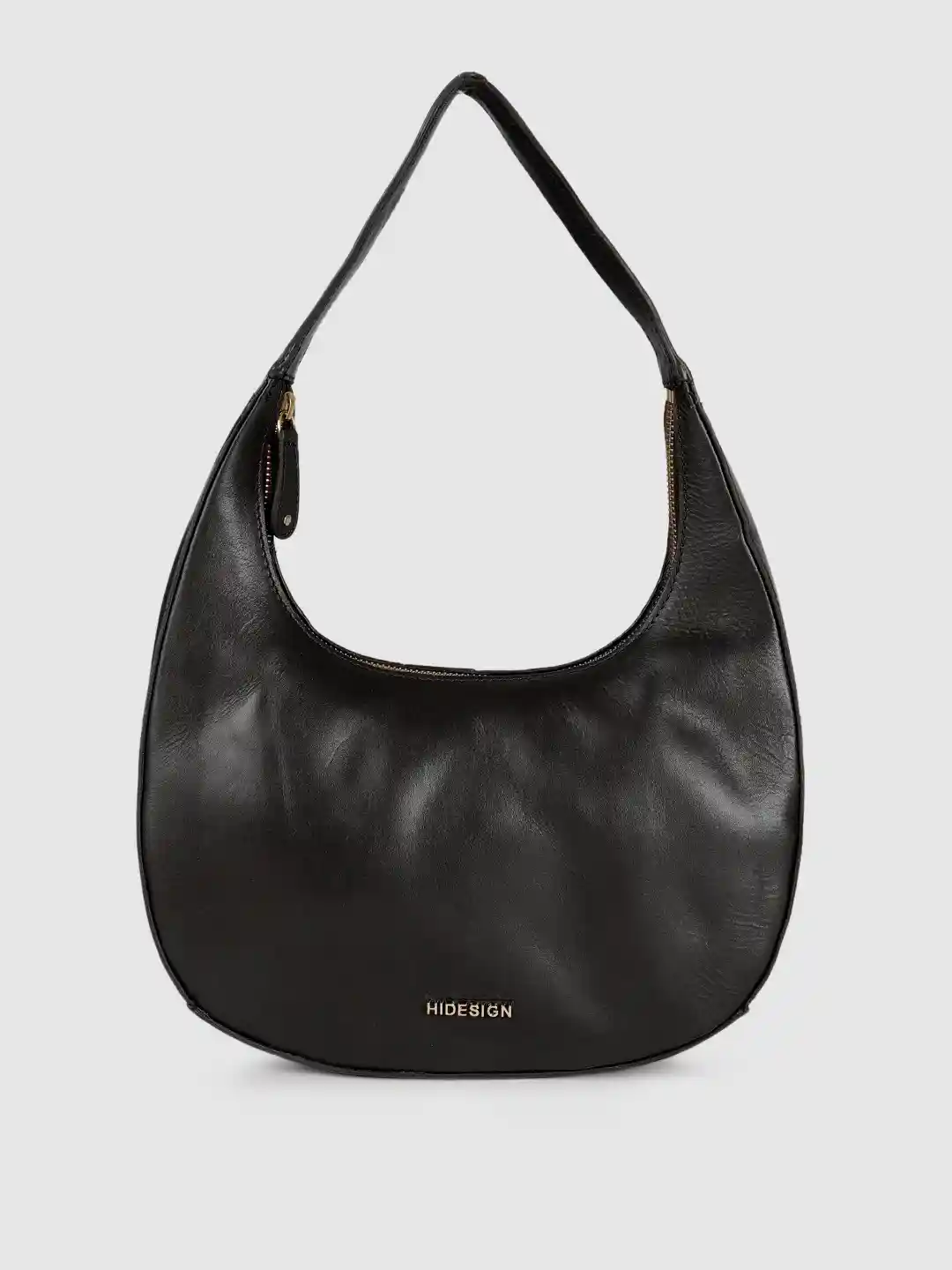 Buy Hidesign Black Leather Structured Hobo Bag Handbags for
