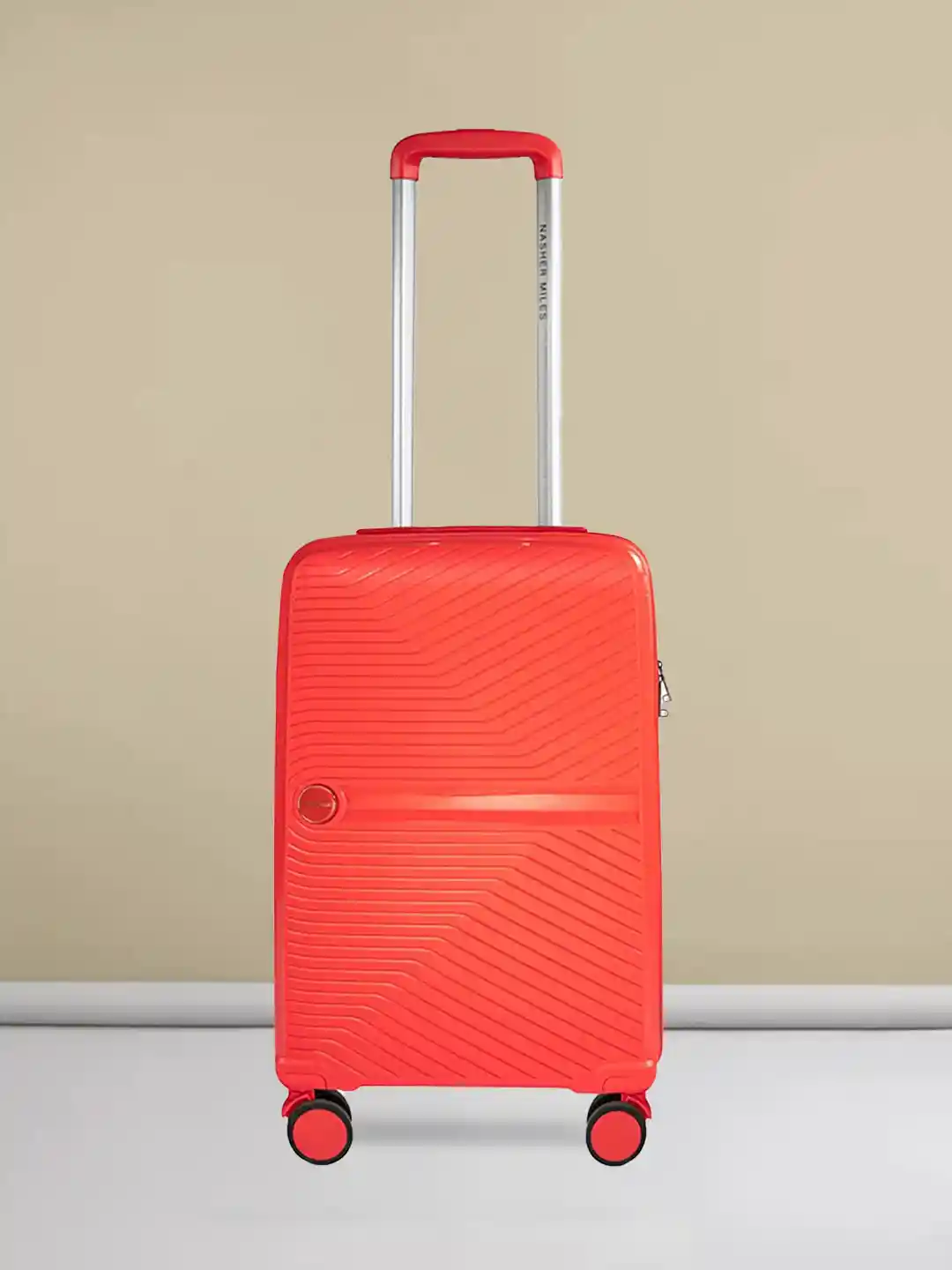 Nasher Miles Unisex Red Textured Hard Sided Cabin Trolley Suitcase
