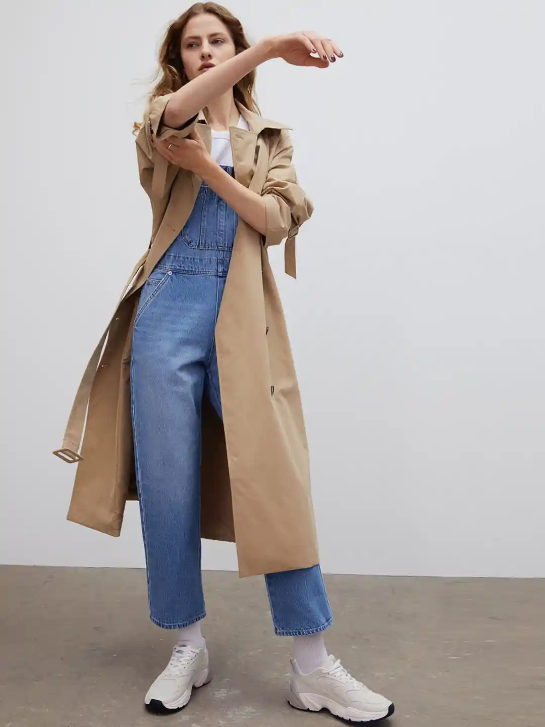 Buy H&M Women Blue Solid Denim Dungarees Dungarees for Women