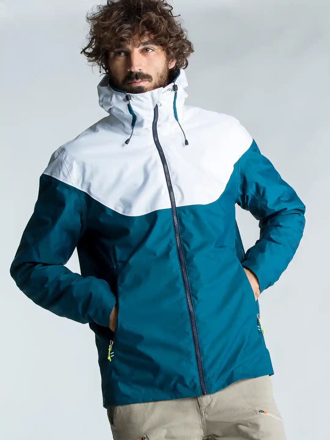 Buy Decathlon Men Petrol White Full-Zip Hooded Waterproof Sailing