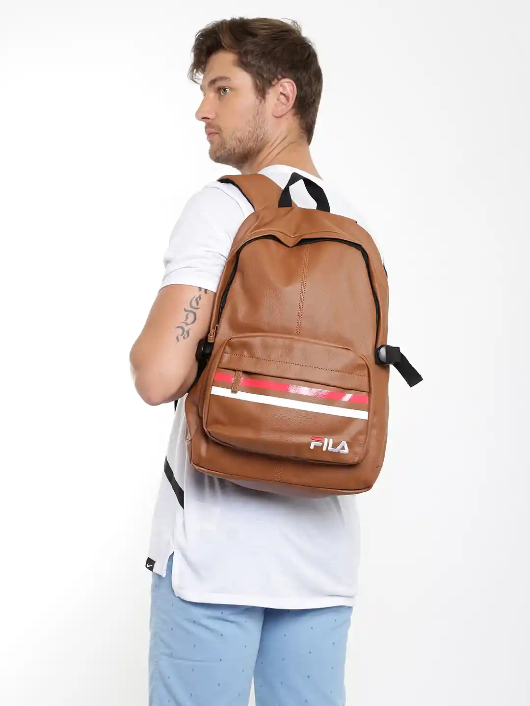 Buy FILA Unisex Tan Brown Marko Laptop Backpack Backpacks for