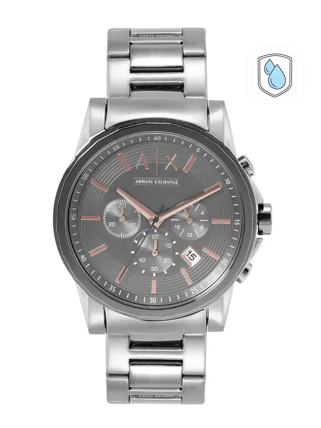 Buy Armani Exchange Men Grey Dial Gunmetal Toned Stainless Steel
