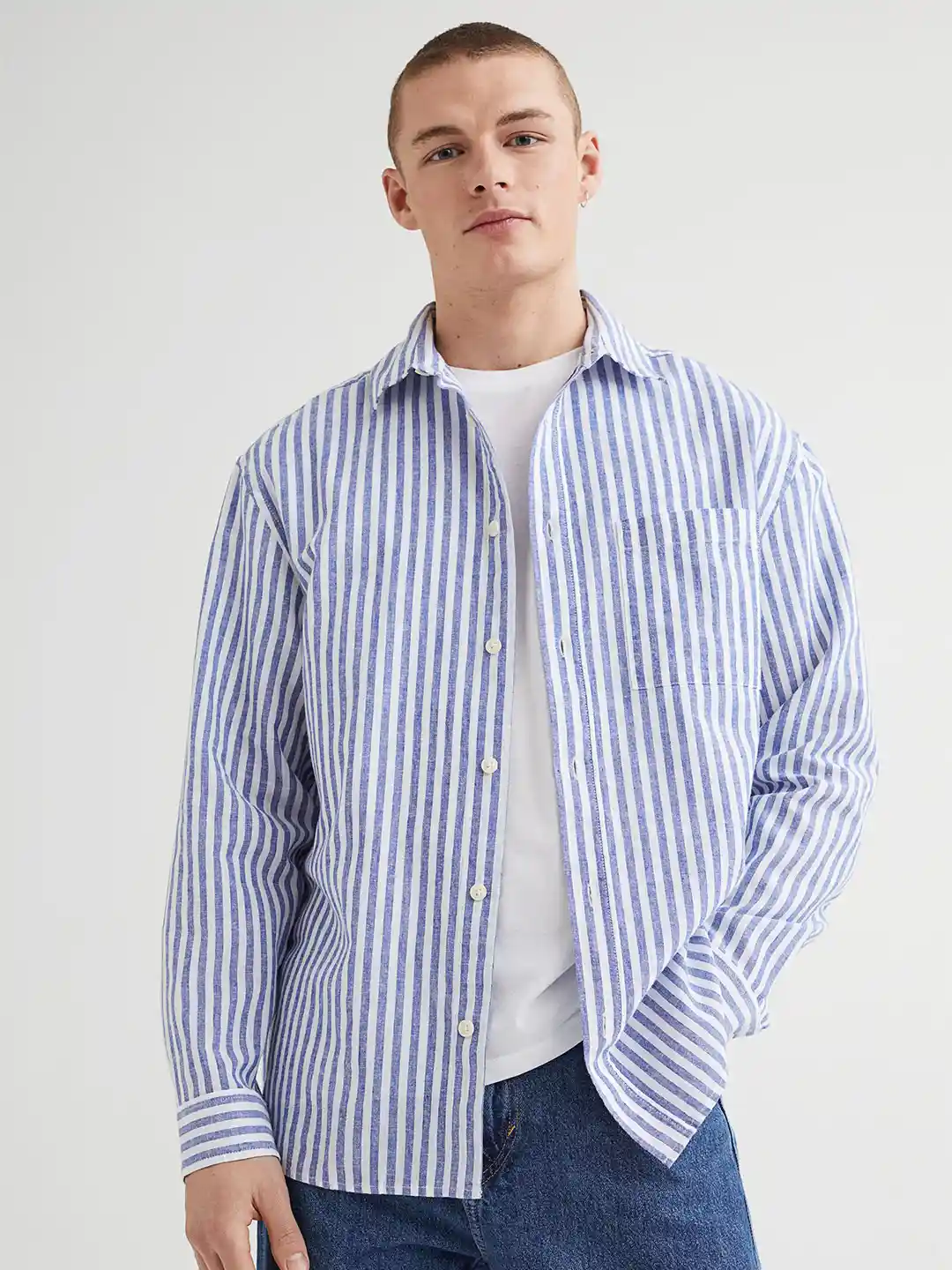 everyone stripe shirts エブリワン ストライプ シャツ Lサイズ