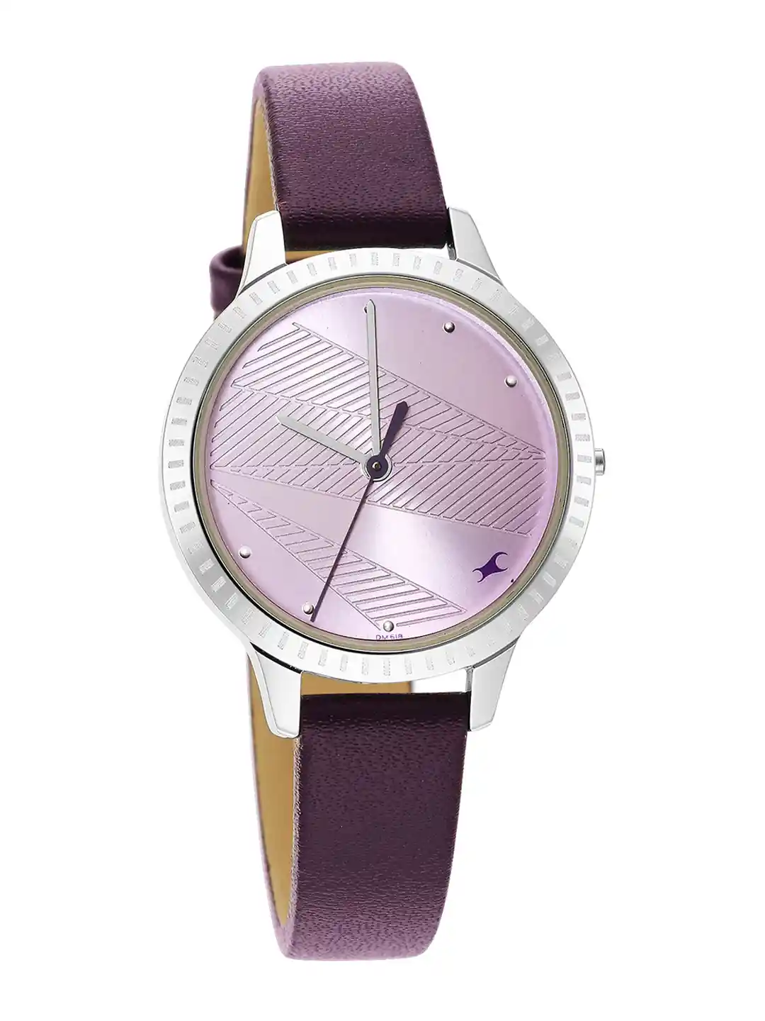 Buy Fastrack Women Purple Brass Textured Dial Purple Leather