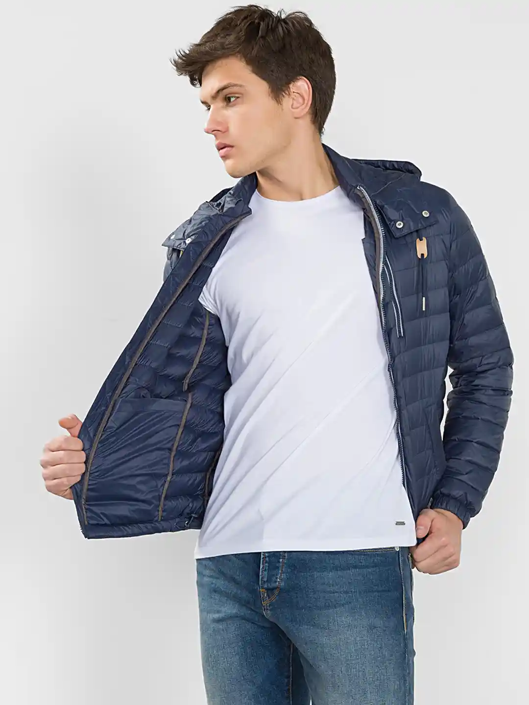Buy ESPRIT Navy Puffer Jacket with Detachable Hood Jackets for