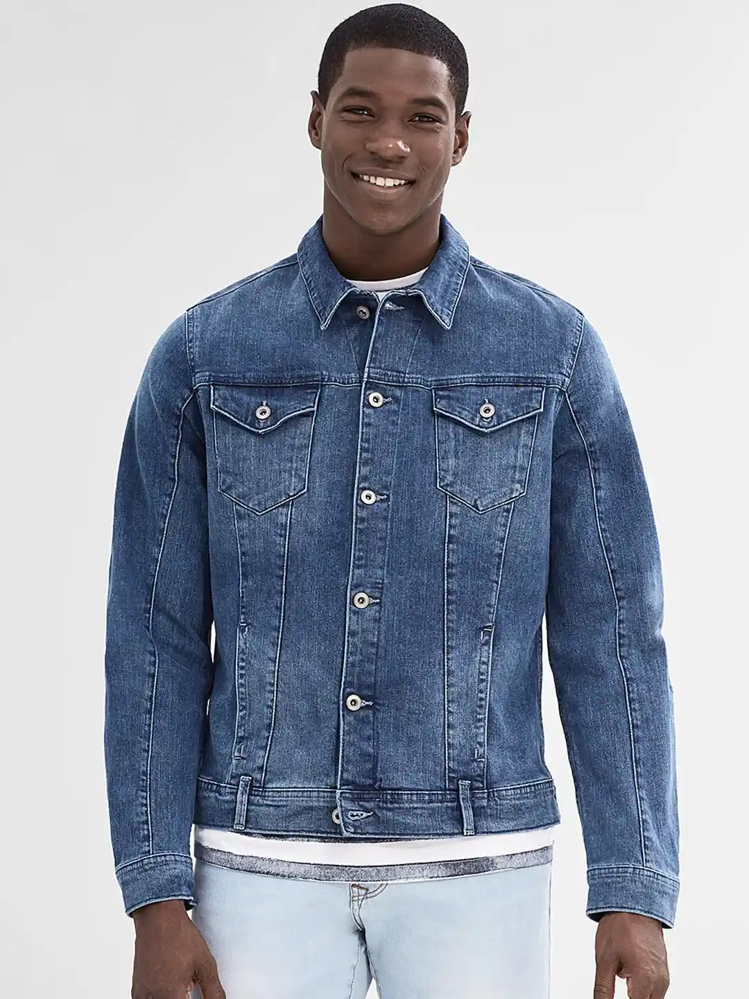 Buy ESPRIT Blue Washed Denim Jacket Jackets for Men 1788682 Myntra