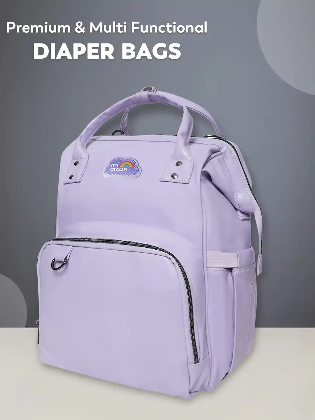 Buy MiArcus 100% Vegan Leather 2-in-1 Printed Maternity Diaper Bag