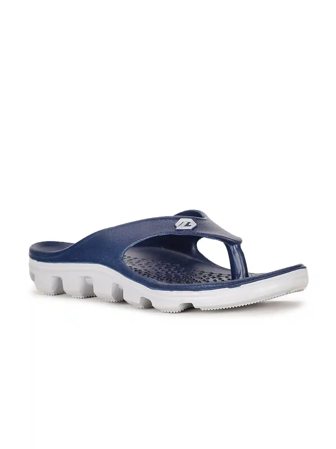 Bata Men Blue White Rubber Thong Flip-Flops