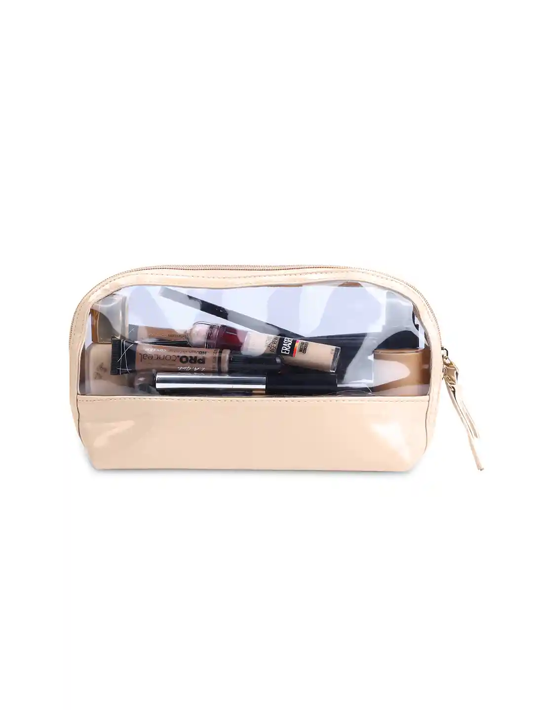 Buy NFI essentials Women Peach-Coloured Transparent Makeup Pouch