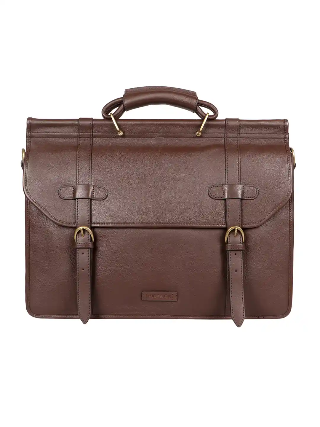 Hidesign Men Brown Leather 15' Laptop Bag
