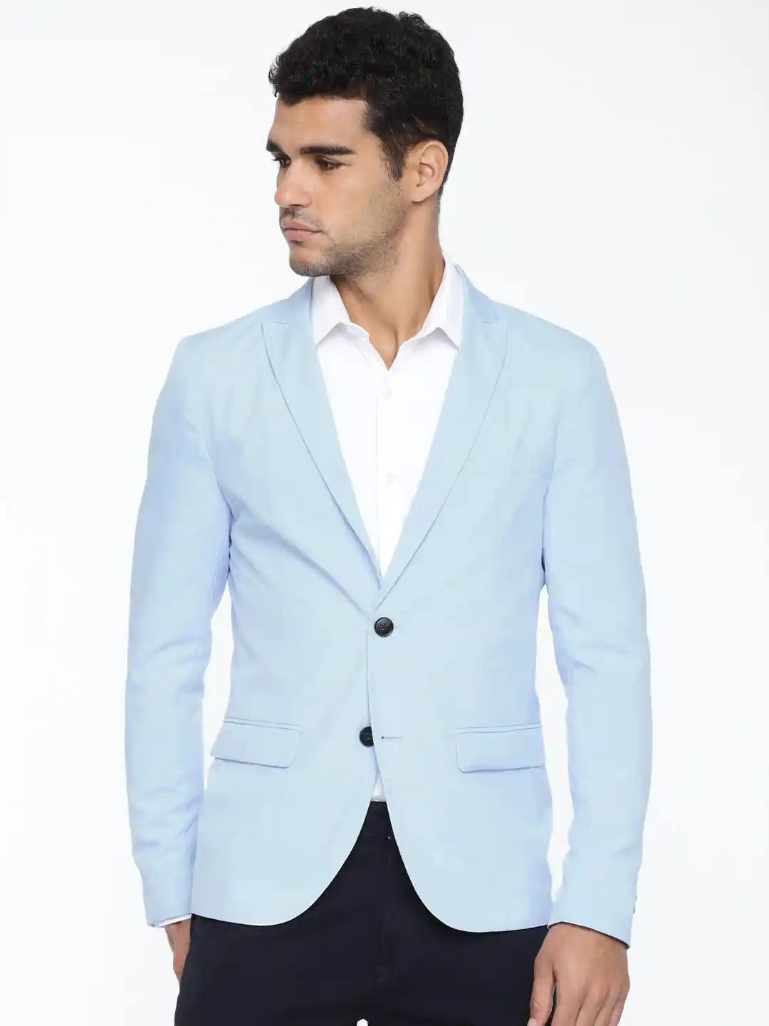 Buy Jack Jones Blue Single-Breasted Casual Blazer Blazers for - Main Image