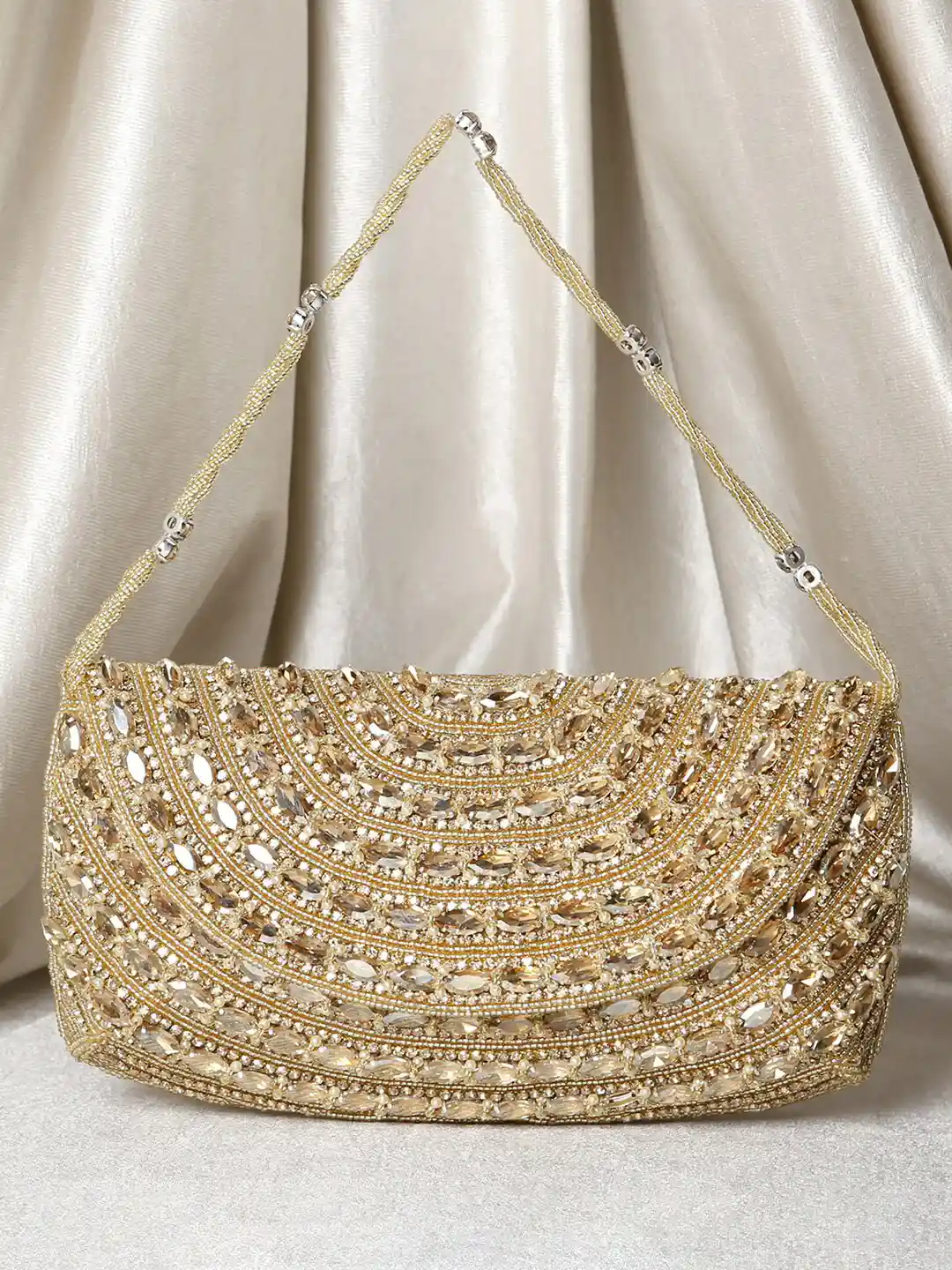 Buy Peora Women Gold-Toned Embellished Purse Clutch Clutches for