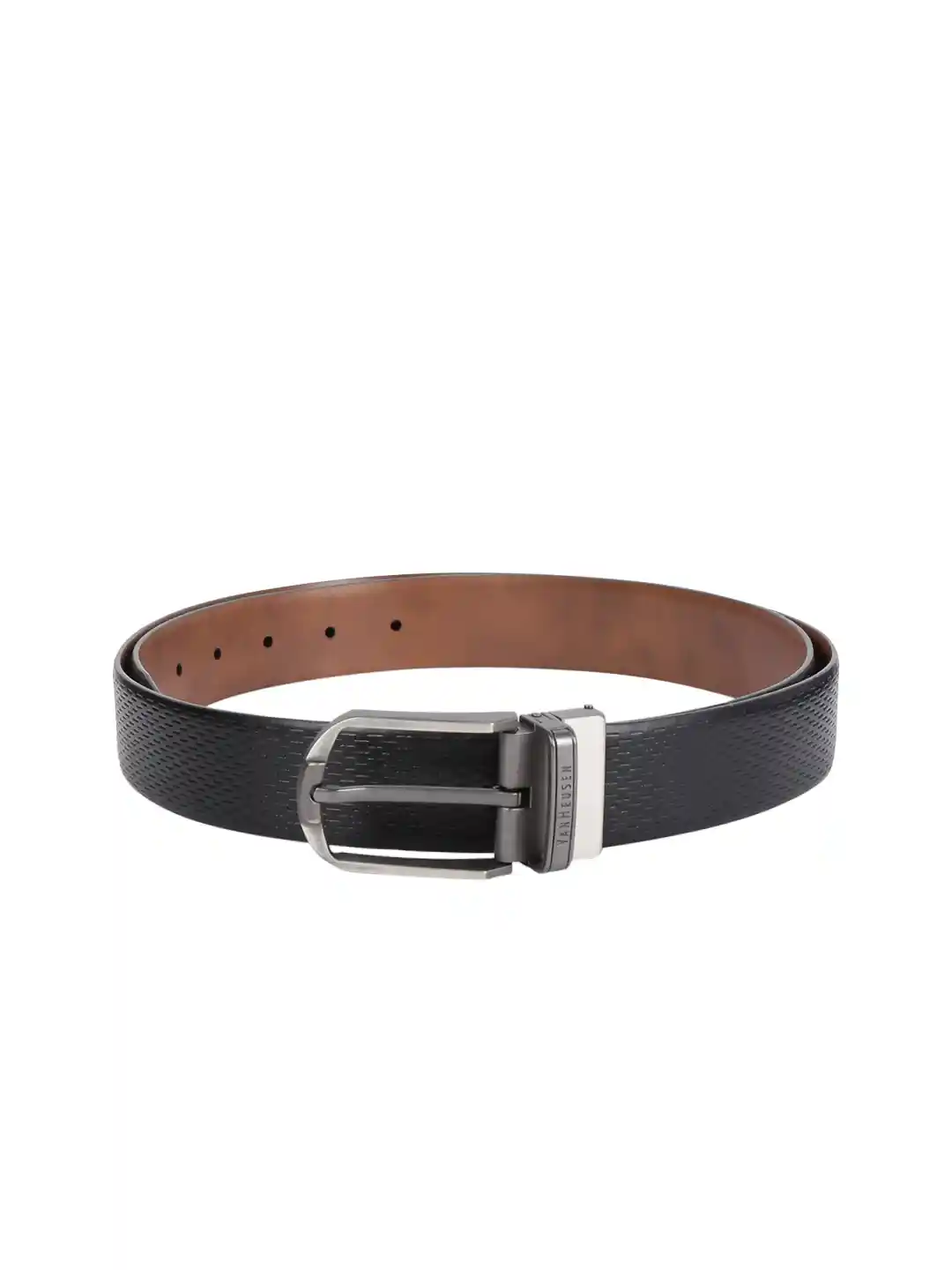 Buy Van Heusen Men Black Brown Textured Reversible Leather Belt