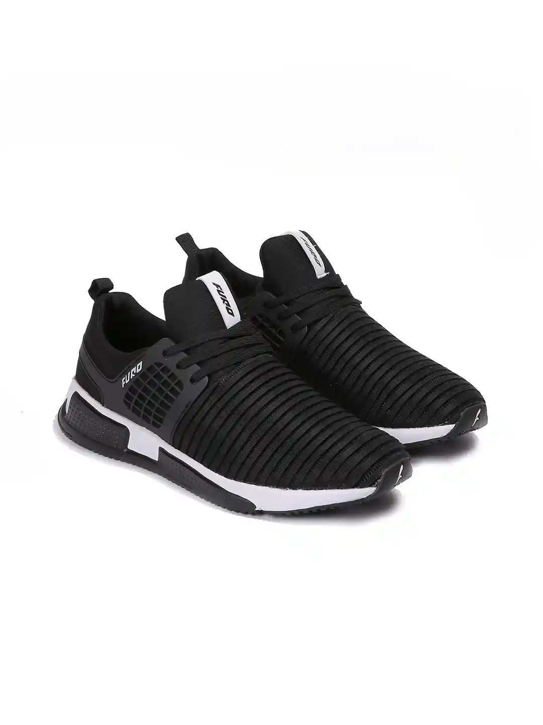 Buy FURO by Red Chief Men Black Mesh Lace Up Regular Running